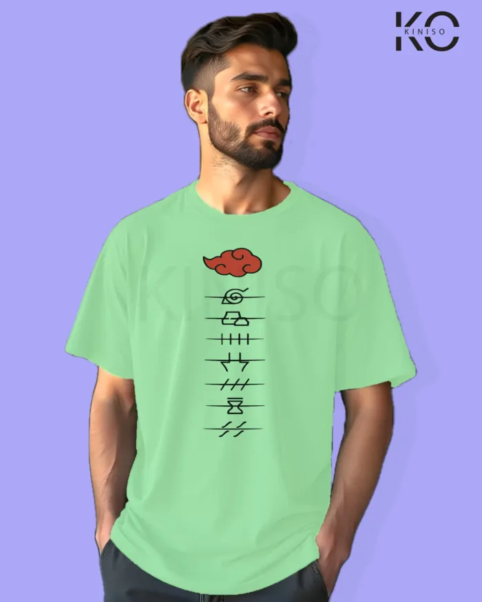 Naruto T-shirt Drop Shoulder for Men - Akatsuki Village Sign - In Dhaka - Image 5