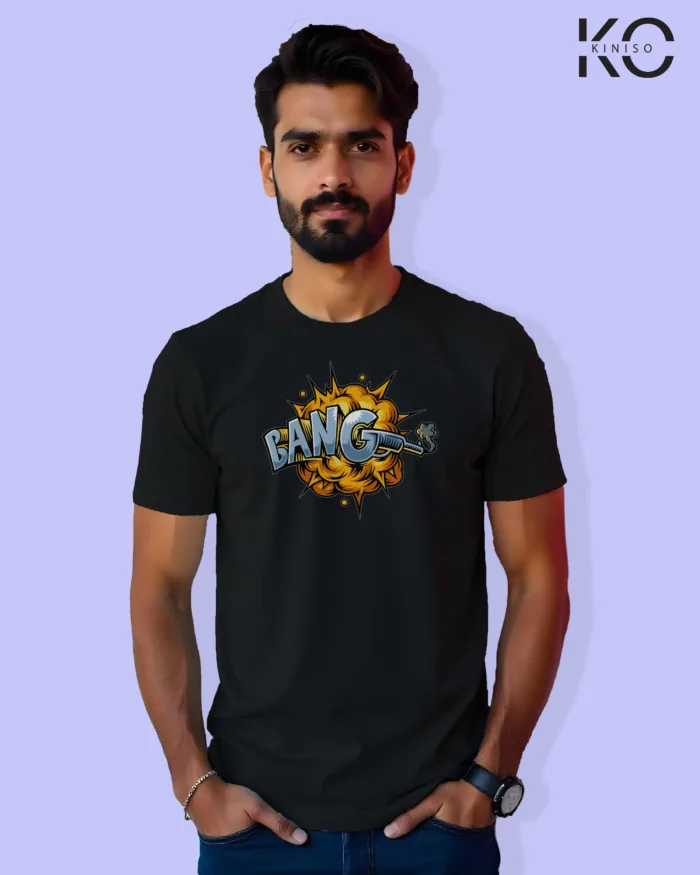 Comic T-shirts - Bang Smoke Design Printed - for Men - Image 8