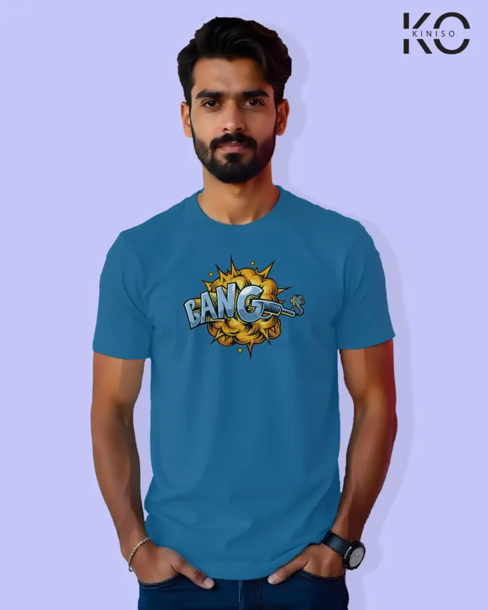 Comic T-shirts - Bang Smoke Design Printed - for Men - Image 7