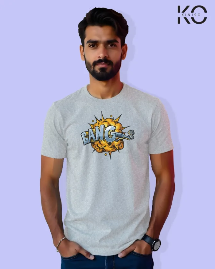 Comic T-shirts - Bang Smoke Design Printed - for Men