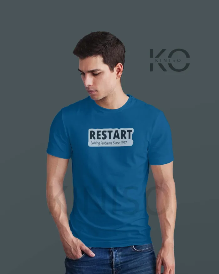 Engineer Tees - "Restart Solving the Problems Since 1977" - Geeky Guy's Crew Neck Half Sleeve Tee Shirt in BD - Image 7