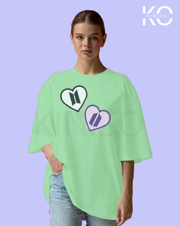 BTS Army Logo Heart Printed T-shirt for K-Pop Fan Girls - Image 4