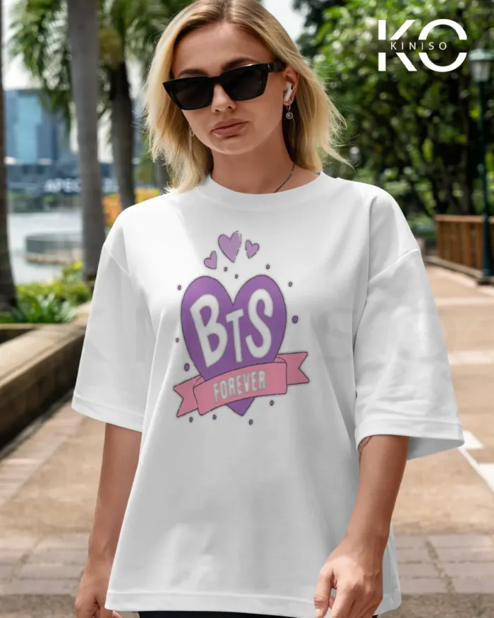 BTS Fan Apparel for ARMY Tshirt - BTS FOREVER - Printed Tee for Women in BD