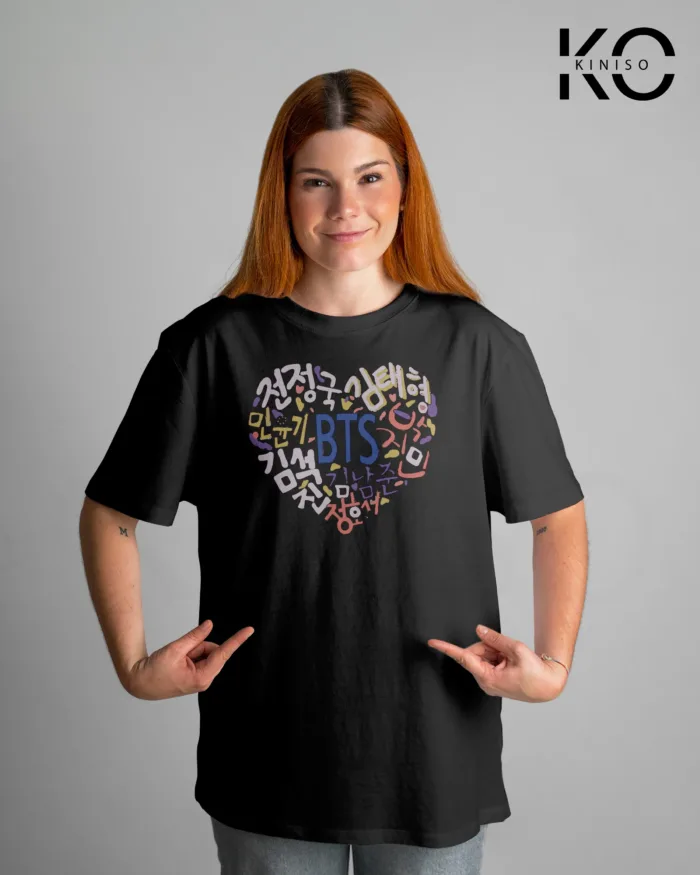 BTS Graphic T-shirt - Korean Heart Shape - For Girls in Dhaka - Image 8