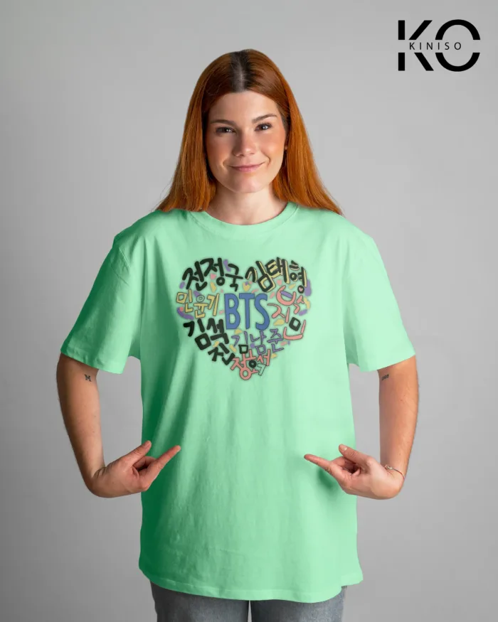 BTS Graphic T-shirt - Korean Heart Shape - For Girls in Dhaka - Image 4