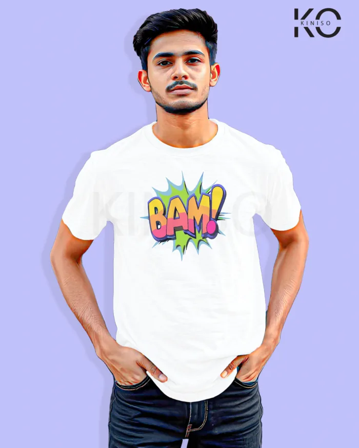 Comic T-Shirts - Funny BAM Design Printed - for Men - Image 3