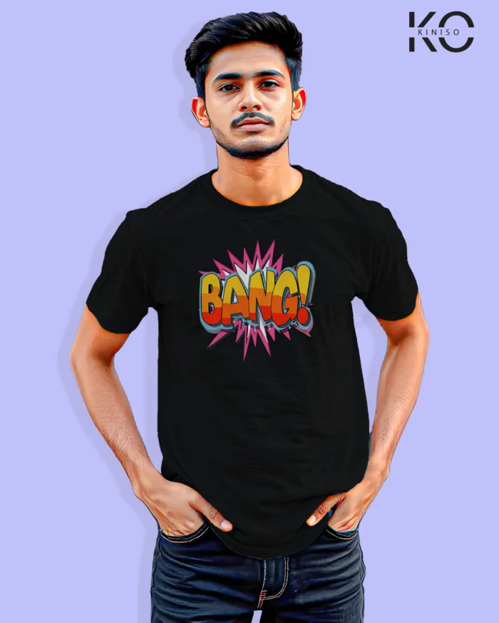 Comic T-shirts - Explosive Bang Design Printed - for Men