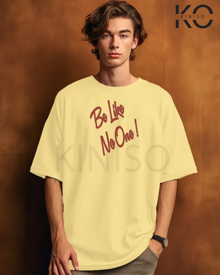 Drop shoulder Stylish Gym t-shirt with Be like on one printed for men - Image 5