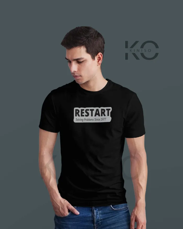 Engineer Tees - "Restart Solving the Problems Since 1977" - Geeky Guy's Crew Neck Half Sleeve Tee Shirt in BD - Image 8