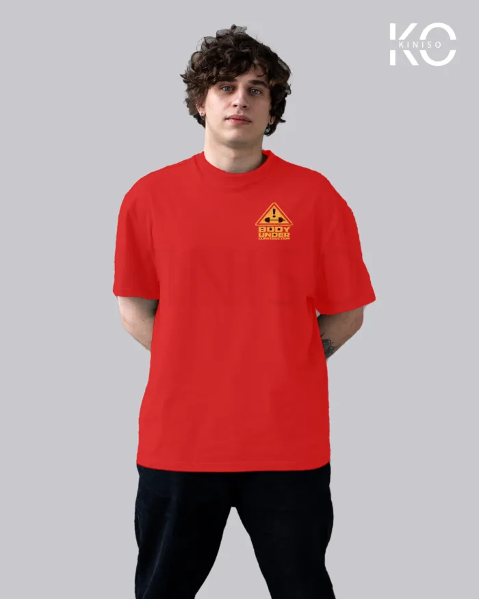 Body Under Construction Printed GYM T-Shirts for Men