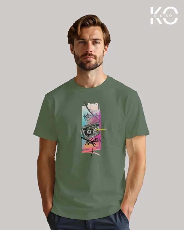 Music Inspired t shirts with Cassette Tape with Pencil Design Printed for Music Lover in Bangladesh