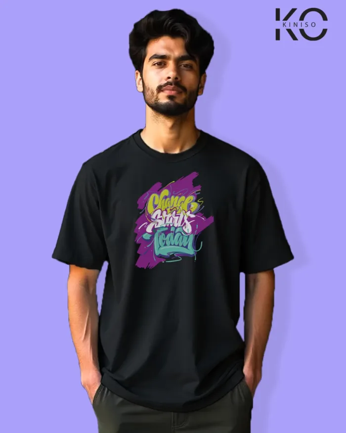 Change start today Graffiti Design printed t-shirts for men - Image 8