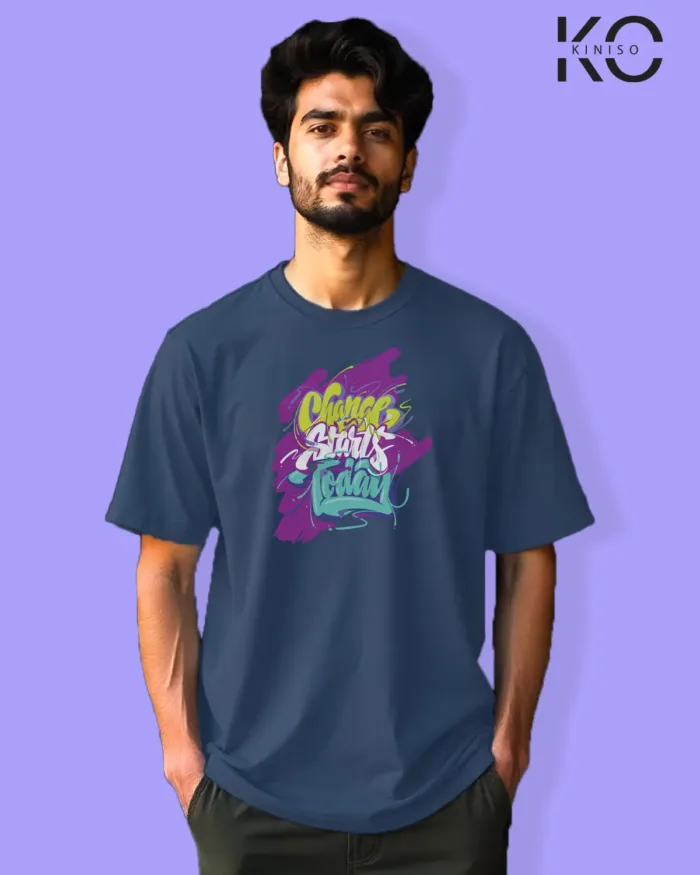 Change start today Graffiti Design printed t-shirts for men - Image 7