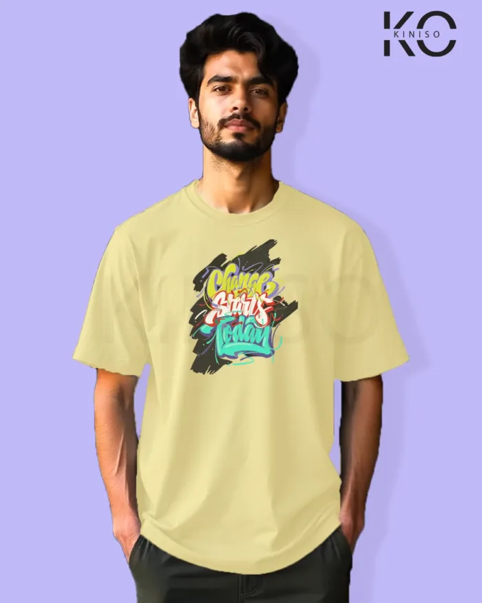 Change start today Graffiti Design printed t-shirts for men - Image 5