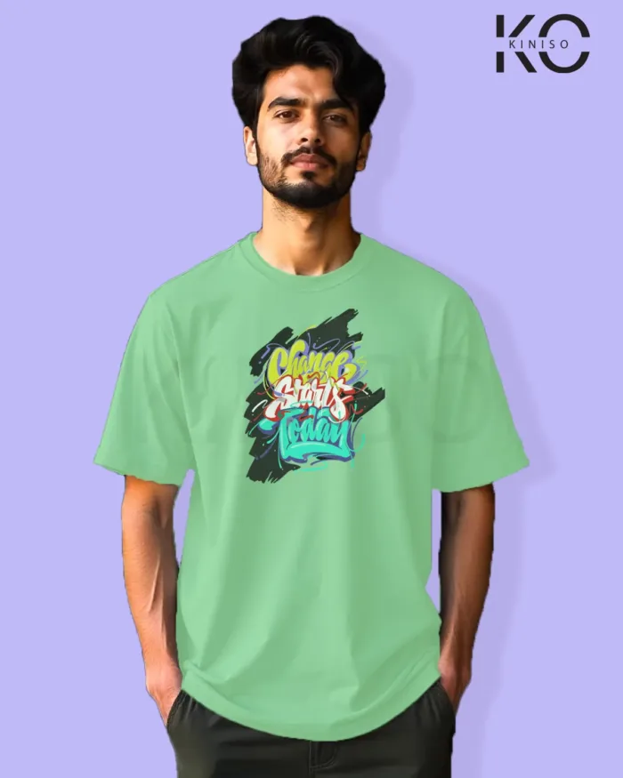 Change start today Graffiti Design printed t-shirts for men - Image 4