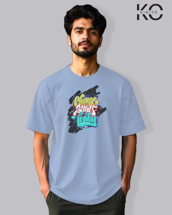 Change start today Graffiti Design printed t-shirts for men