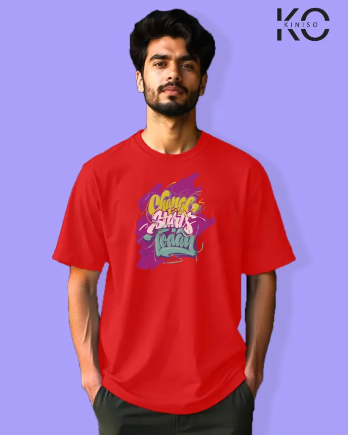 Change start today Graffiti Design printed t-shirts for men - Image 3