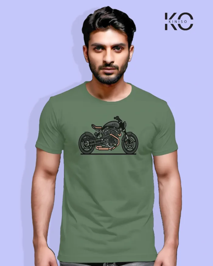 Cool Black Bike Designed Graphic Motorcycle tees for Men - Image 6