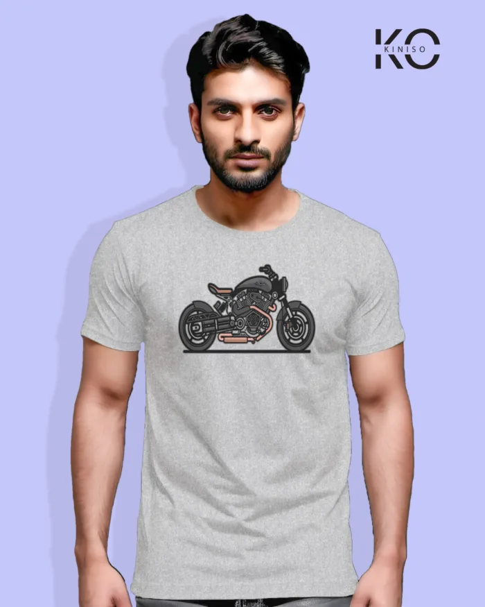 Cool Black Bike Designed Graphic Motorcycle tees for Men - Image 5