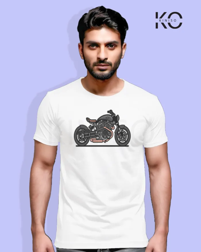 Cool Black Bike Designed Graphic Motorcycle tees for Men - Image 2