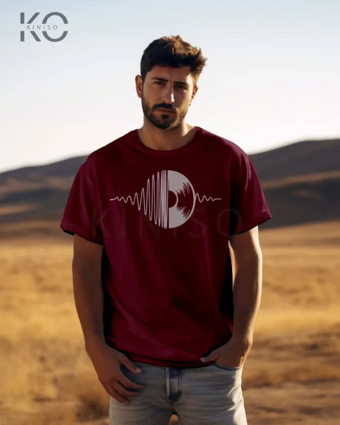 Half Sleeve T-Shirt for Men – Designer – DISK SUNSET - Image 3