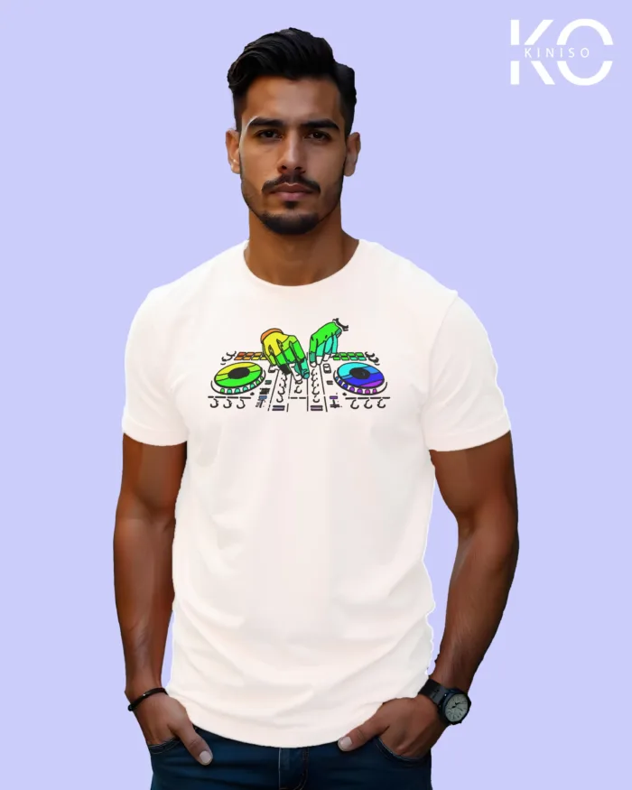 Music Inspired t shirts with DJ Playing Design Printed for Music Lover in Bangladesh