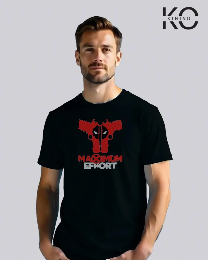 Movie Lover t shirts with Dead Pool-Maximum Effort Printed for men in Bangladesh - Image 8