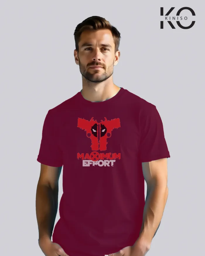 Movie Lover t shirts with Dead Pool-Maximum Effort Printed for men in Bangladesh - Image 5