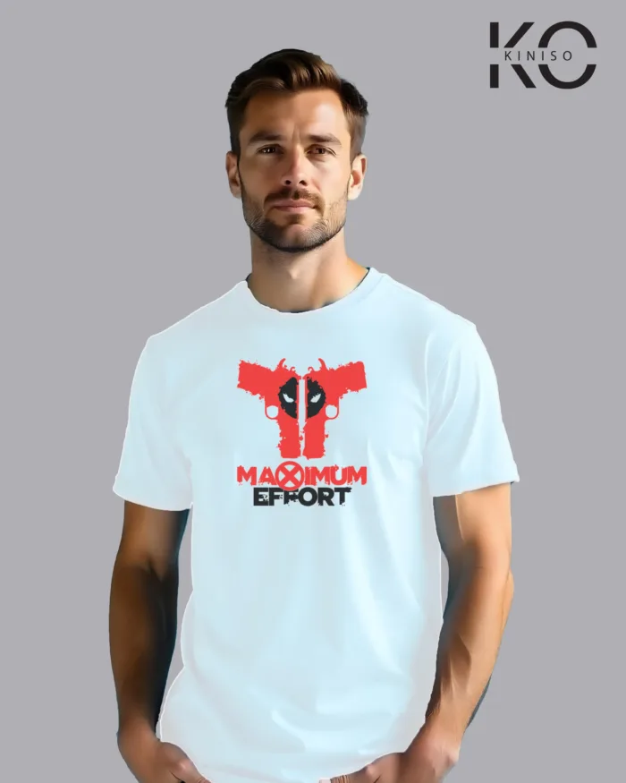 Movie Lover t shirts with Dead Pool-Maximum Effort Printed for men in Bangladesh - Image 3