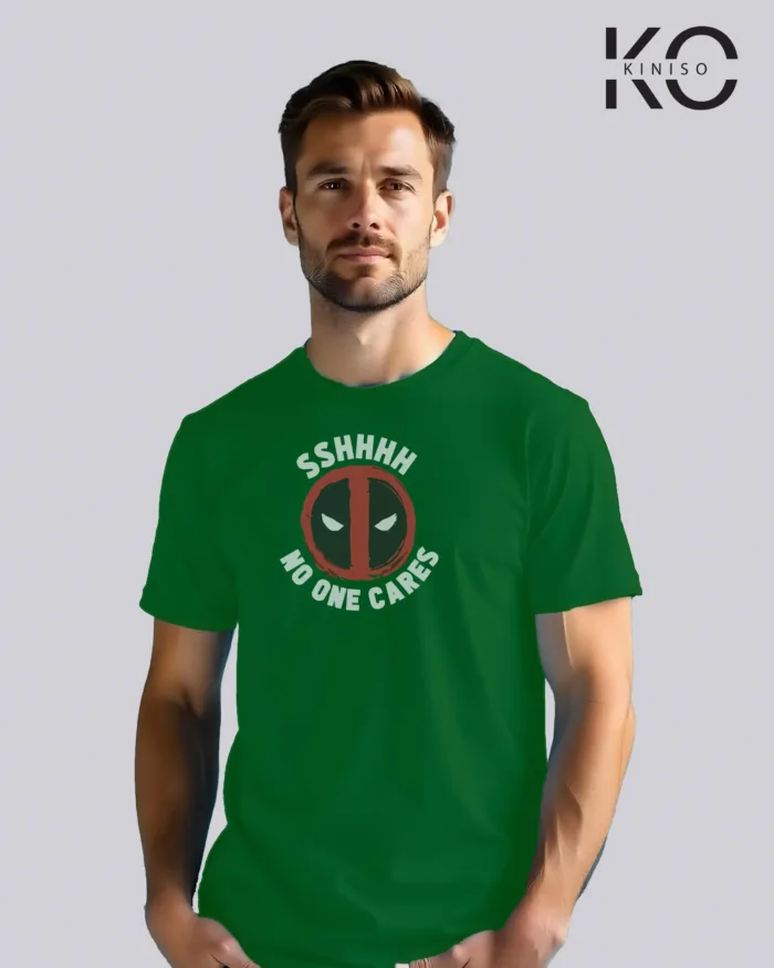 Movie Lovers t shirts with Dead pool-No One Cares Printed for men in Bangladesh