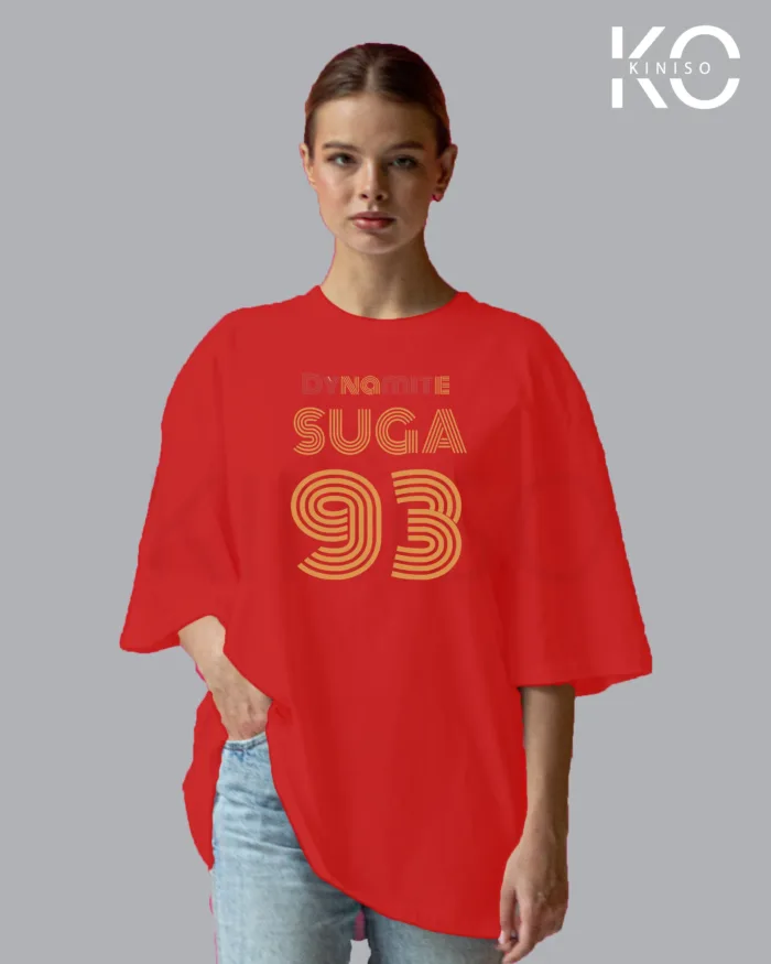 K-pop Tees with BTS Dynamite Suga Print for Girls - Image 4