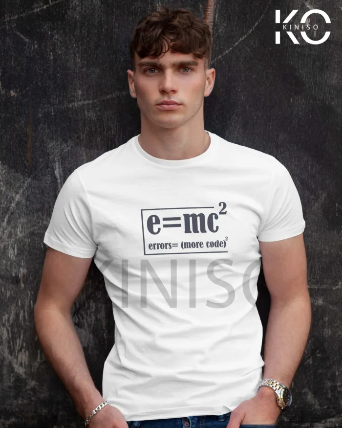 Engineer T-Shirt for men - Error More Code Square Printed Half Sleeve Street-Wear - Image 3