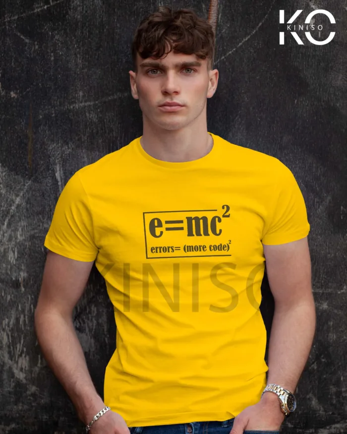 Engineer T-Shirt for men - Error More Code Square Printed Half Sleeve Street-Wear - Image 2