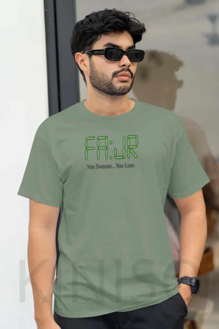 Islamic T-shirt - Fajr You Snooz You Loose - Modest Men's Crew Neck Half Sleeve tshirt in Bangladesh - Image 4