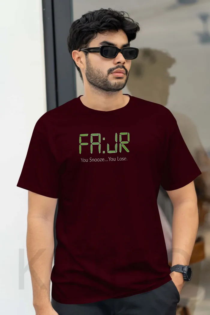 Islamic T-shirt - Fajr You Snooz You Loose - Modest Men's Crew Neck Half Sleeve tshirt in Bangladesh - Image 9