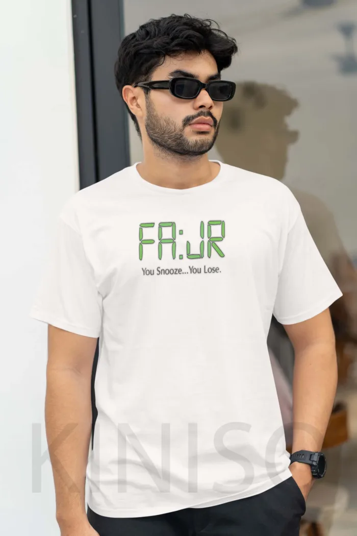 Islamic T-shirt - Fajr You Snooz You Loose - Modest Men's Crew Neck Half Sleeve tshirt in Bangladesh - Image 6