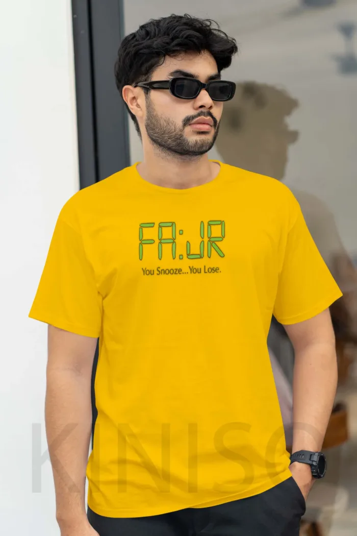 Islamic T-shirt - Fajr You Snooz You Loose - Modest Men's Crew Neck Half Sleeve tshirt in Bangladesh - Image 2