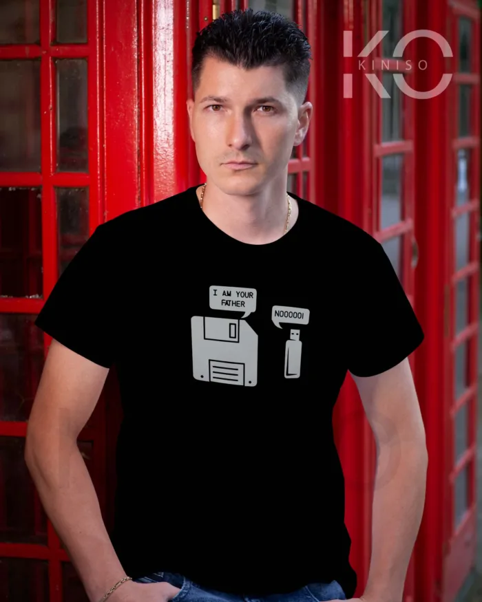 Engineer T-Shirt for men - Floppy USB Father Printed Half Sleeve Street-Wear
