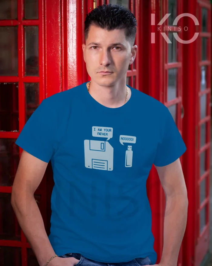 Engineer T-Shirt for men - Floppy USB Father Printed Half Sleeve Street-Wear - Image 8
