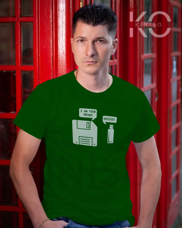 Engineer T-Shirt for men - Floppy USB Father Printed Half Sleeve Street-Wear - Image 7
