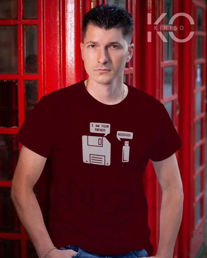 Engineer T-Shirt for men - Floppy USB Father Printed Half Sleeve Street-Wear - Image 4