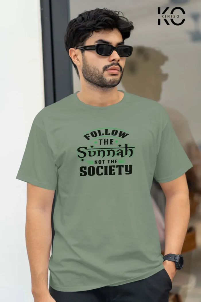 Islamic Cotton T-shirt - Follow The Sunnah - Modest Men's Crew Neck Half Sleeve tshirt in Bangladesh - Image 3