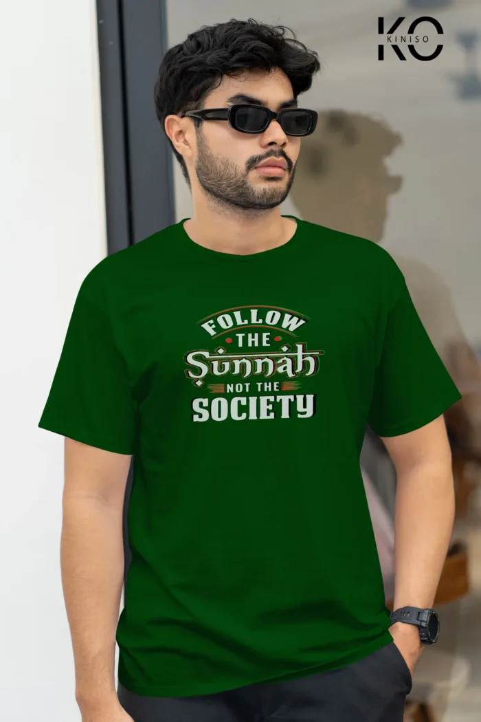 Islamic Cotton T-shirt - Follow The Sunnah - Modest Men's Crew Neck Half Sleeve tshirt in Bangladesh - Image 7