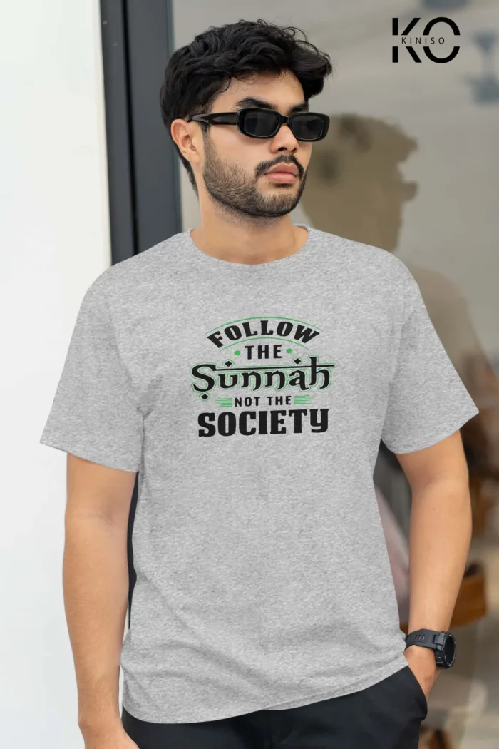 Islamic Cotton T-shirt - Follow The Sunnah - Modest Men's Crew Neck Half Sleeve tshirt in Bangladesh - Image 4