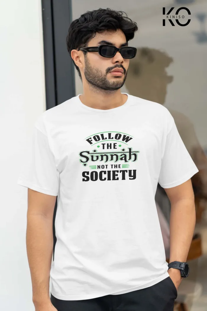 Islamic Cotton T-shirt - Follow The Sunnah - Modest Men's Crew Neck Half Sleeve tshirt in Bangladesh - Image 5