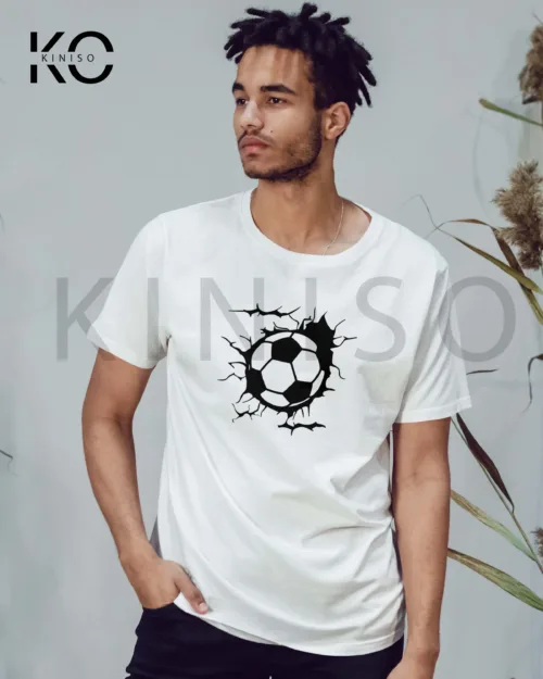 Football Cracking Through Wall White 1