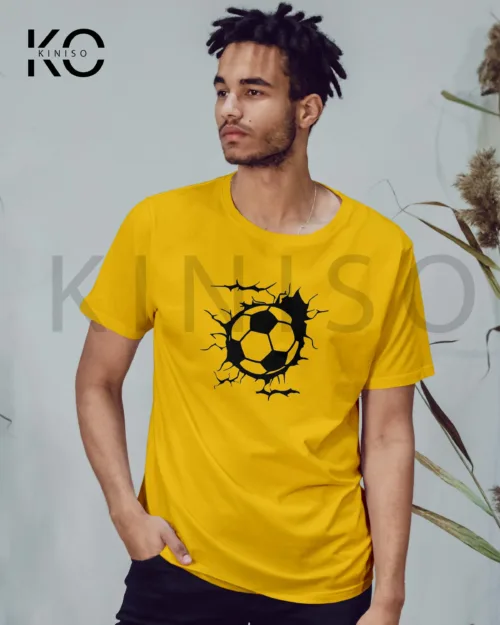 Football Cracking Through Wall Yellow 1