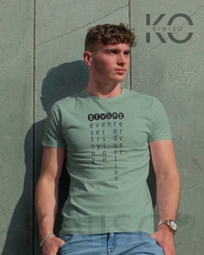 Engineer Tee Shirts - "DevOps" - Geeky Male's Crew Neck Half Sleeve Tee in Dhaka - Image 3