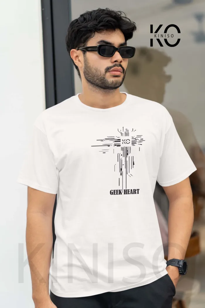 Engineer Tees - "Geek Heart" - Geeky Boy's Staff Neck Half Sleeve T-Shirt in Bangladesh