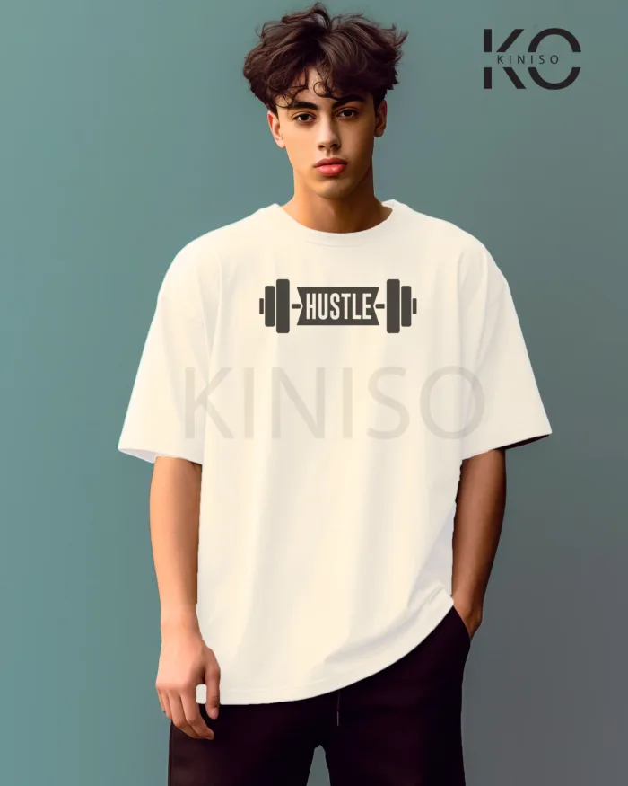 T shirt gym with Hustle Design printed for men - Image 4